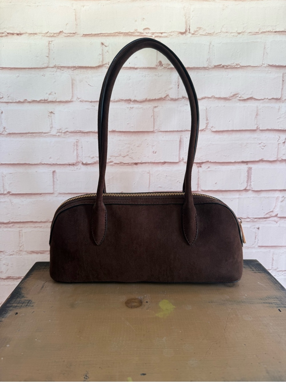 a new day Dark Brown Suede Shoulder Bag